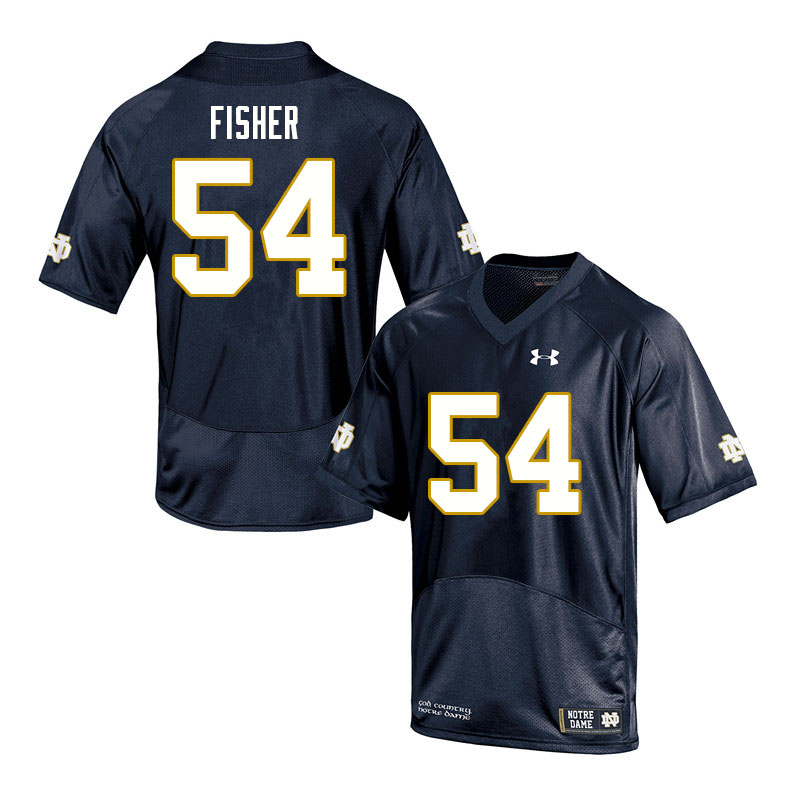 Men's NCAA Notre Dame Fighting Irish #54 Blake Fisher Stitched College Under Armour Authentic Navy Football Jersey PZ10L75SR